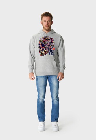 Oldskull Kapuzensweatshirt 'Xtreme Vivid Skull' in Grau