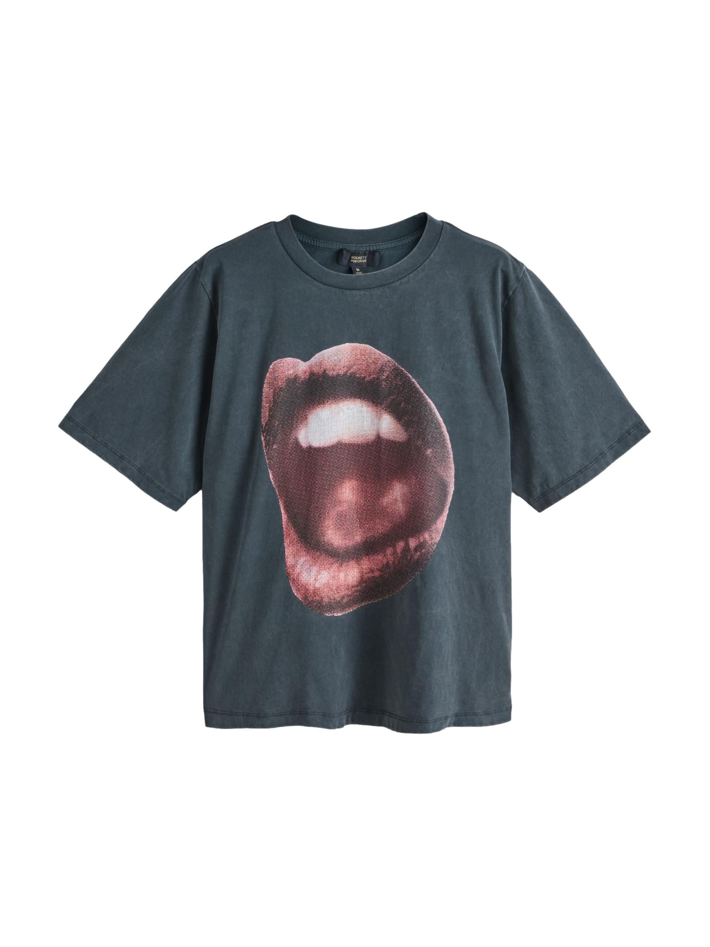 Rockett St George Shirt 'Lips' in Grijs: voorkant