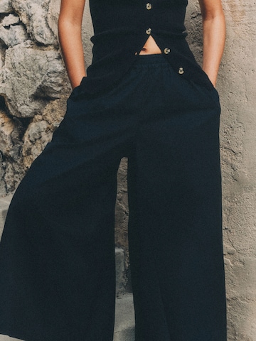 The Set Wide Leg Hose in Schwarz