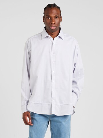 TOPMAN Классический крой Рубашка в Лиловый: спереди