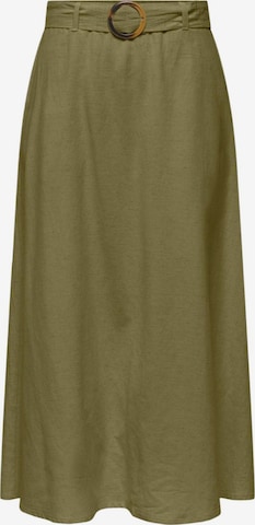 JDY Пола 'Jdymilan Linen Hw Belted Skirt Wvn Dia 15366394' в зелено: отпред