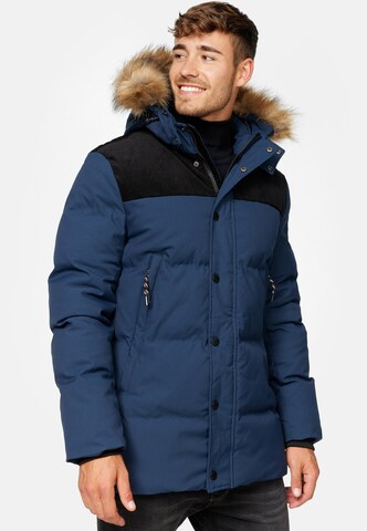 INDICODE JEANS Winterparka 'Hexyl' in Blauw: voorkant