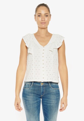 Le Temps Des Cerises Blouse 'NAXO' in White: front