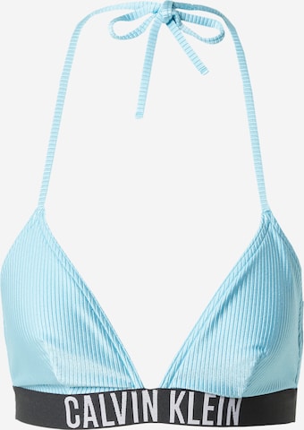 Calvin Klein Swimwear - Triangular Top de biquíni em azul: frente