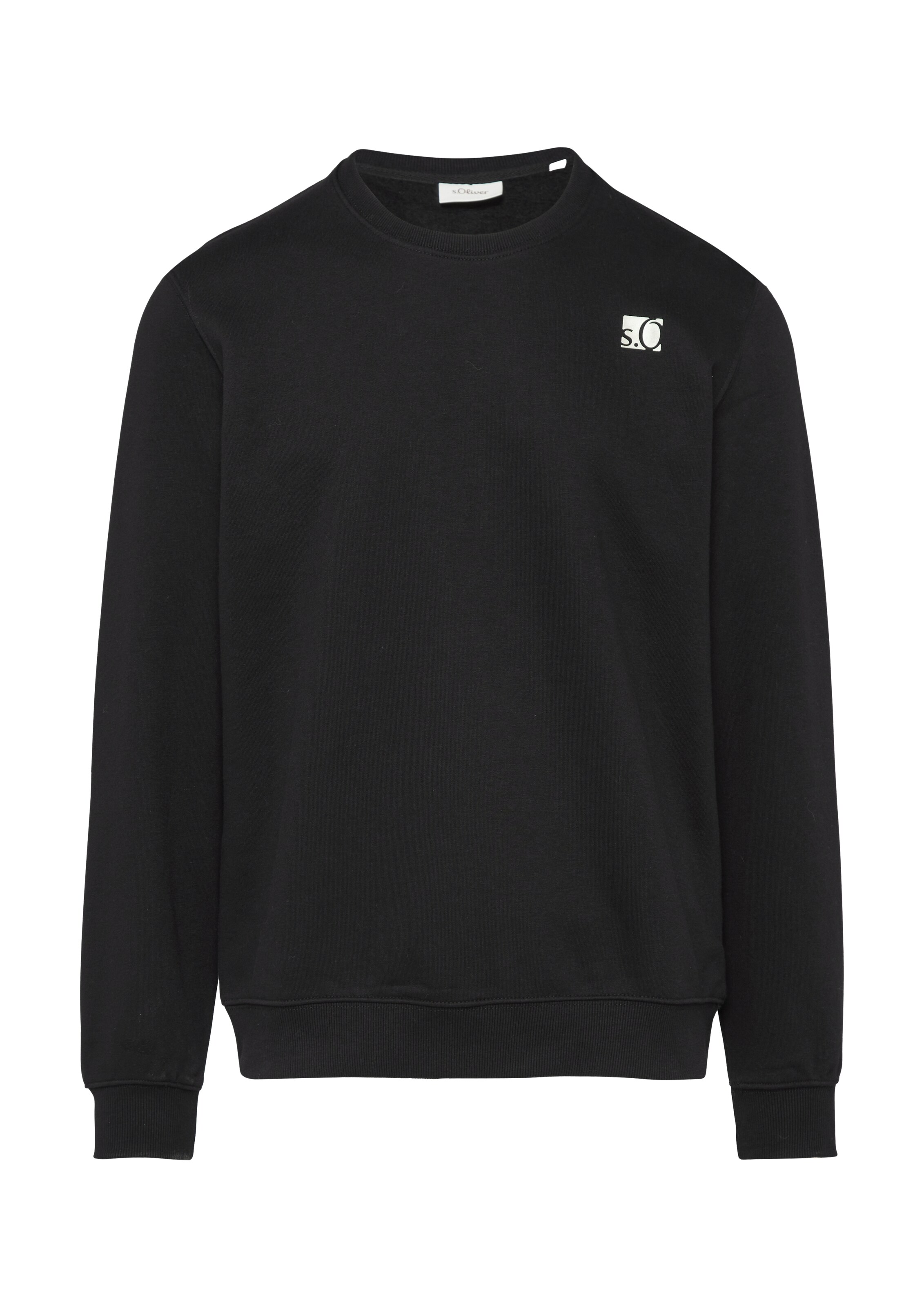 s.Oliver Sweatshirt in Zwart: voorkant