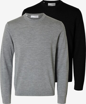 SELECTED Sweater 'Tray' in Black: front