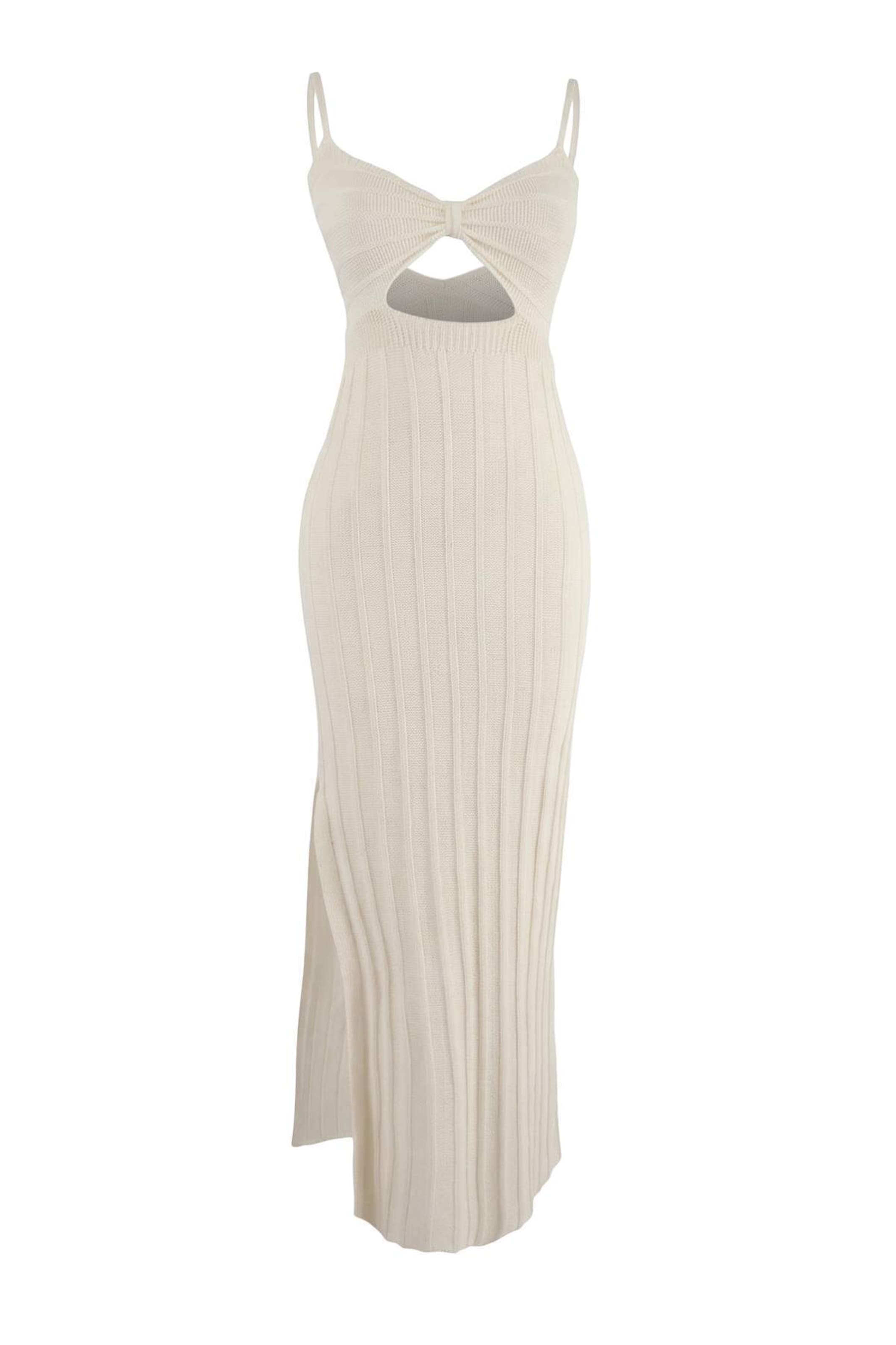 Robes en maille Trendyol en blanc : devant