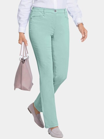 Goldner Slim fit Pants 'Anna' in Green: front