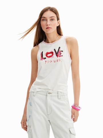 Desigual - Top 'LIPSY' em branco: frente