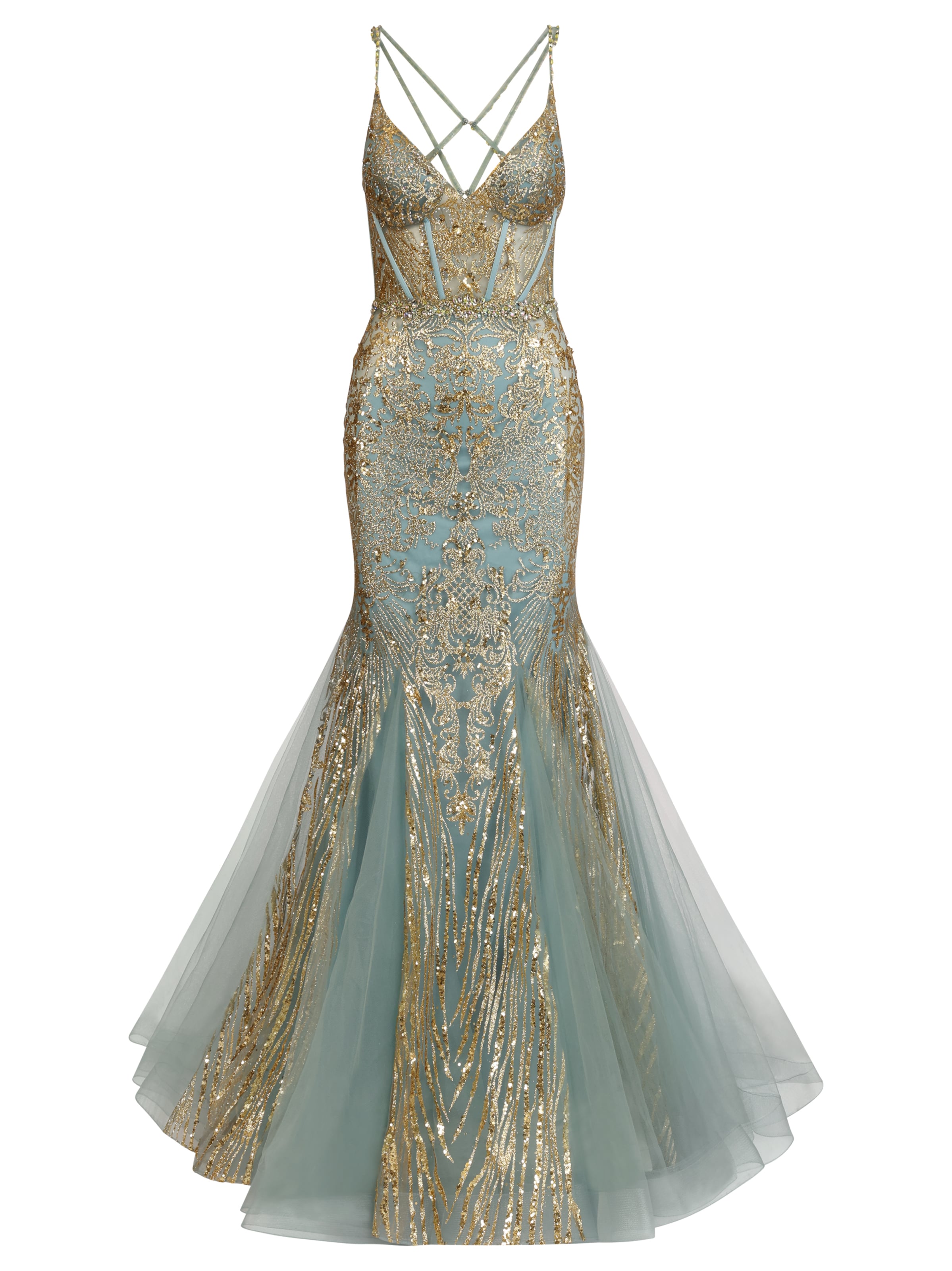 Kraimod Abendkleid in Grün: Vorderseite