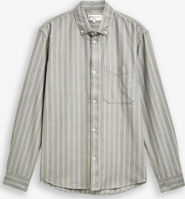 TOM TAILOR DENIM Button Up Shirt in Beige: front