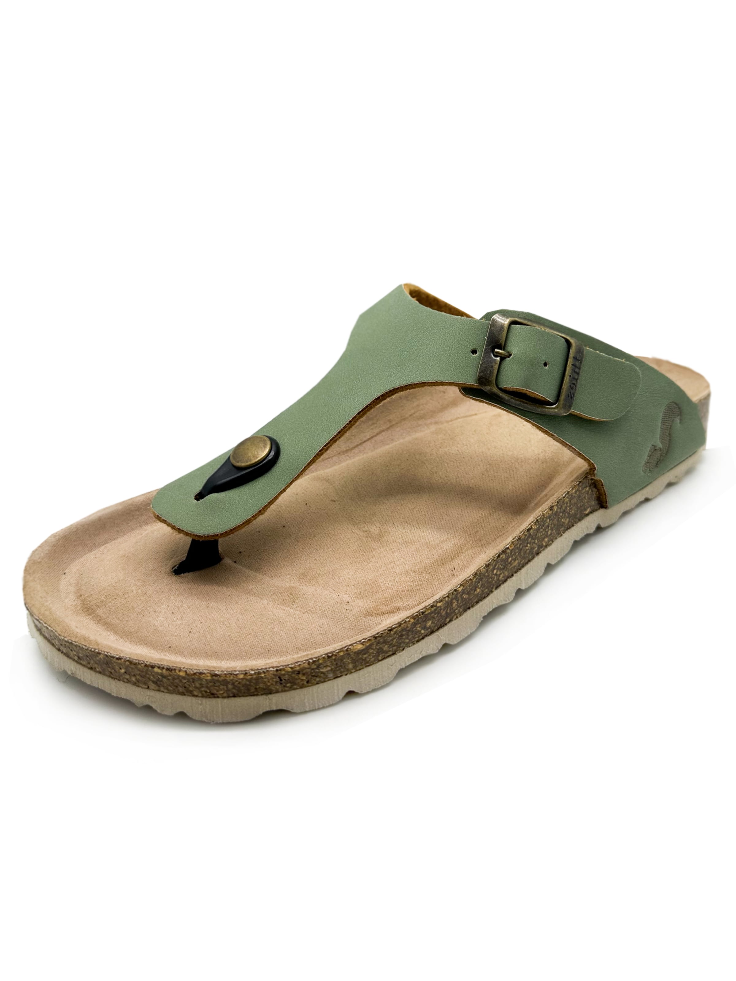 thies T-Bar Sandals 'thies 1856 ® Eco Bio Thong Sandal' in Green: front
