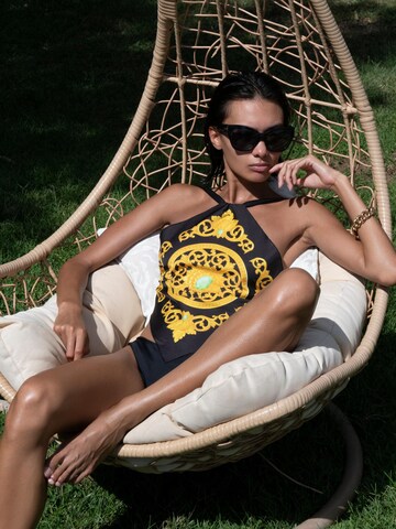 Flavia Valentini High neck Bikini 'Rococò' in Black
