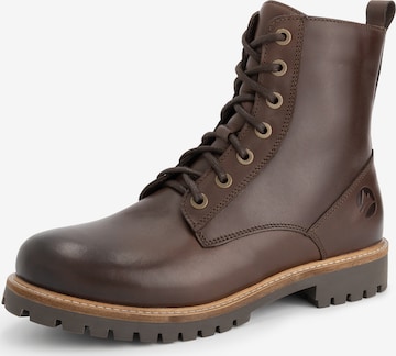 Travelin Schnürstiefel 'Kvaloya' in Braun: Vorderseite