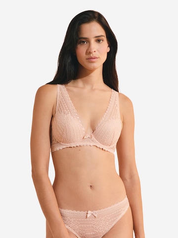 ETAM Triangel N°3 – Push-up-BH in Wickeloptik 'Panama' in Pink