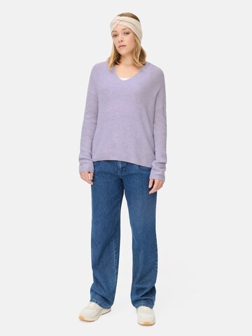 CAMEL ACTIVE Strickpullover mit V-Ausschnitt in Lila