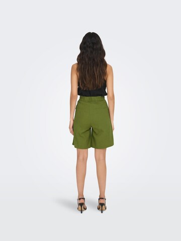 ONLY Wide leg Pleat-Front Pants 'Caro' in Green