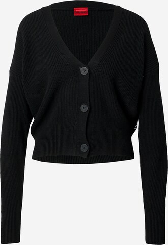 HUGO Knit Cardigan in Black: front