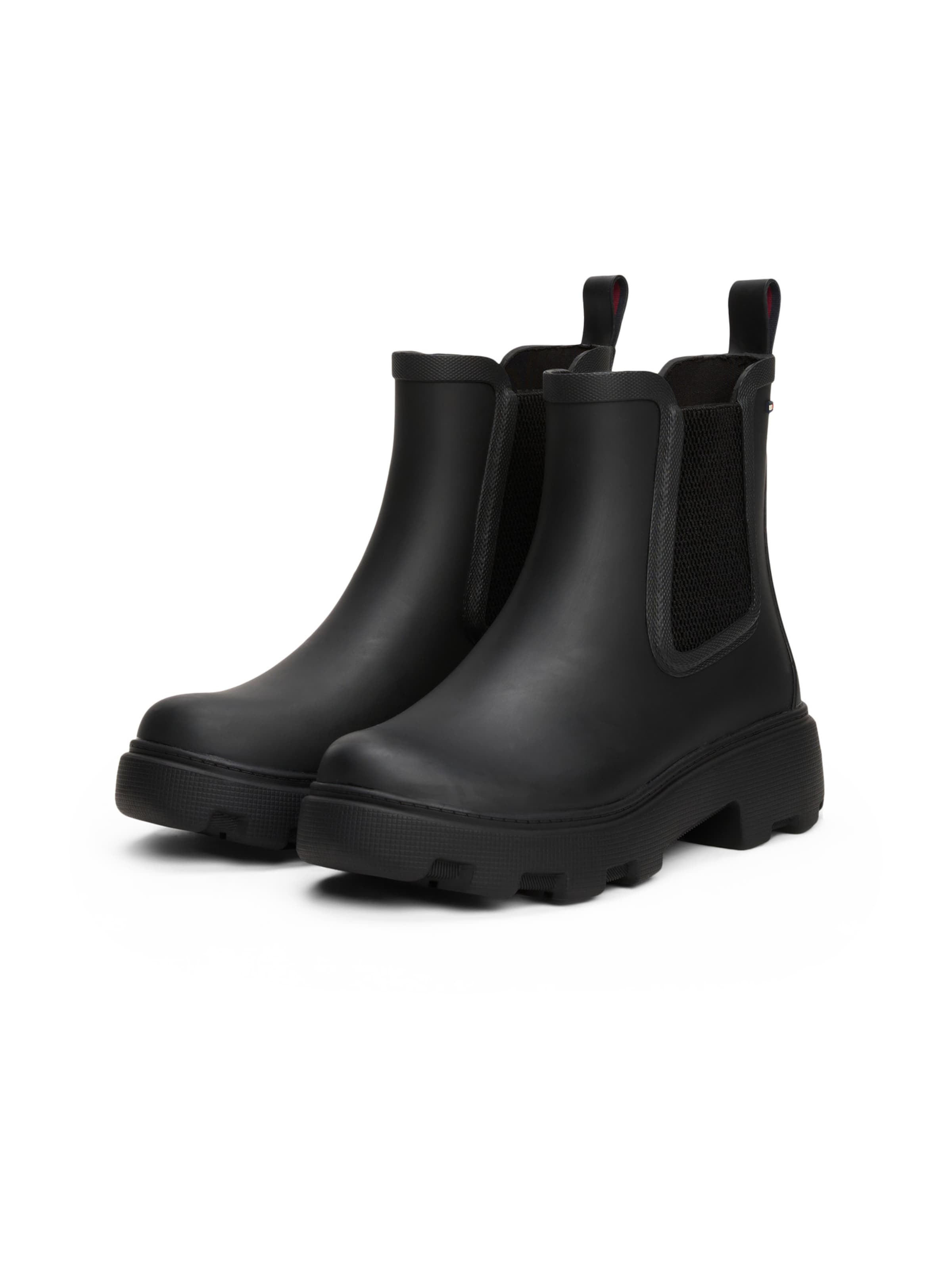 TOMMY HILFIGER Gumicsizmák - fekete