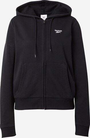 Veste de survêtement Reebok en noir : devant