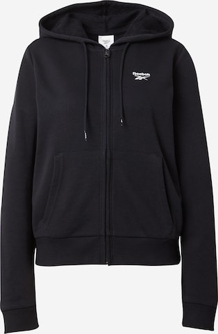 Veste de survêtement Reebok en noir : devant