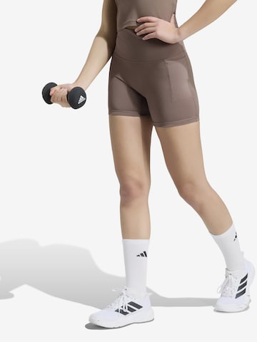 ruda ADIDAS PERFORMANCE Siauras Sportinės kelnės 'Motion': priekis