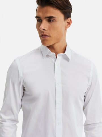 WE Fashion Slim fit Button Up Shirt in White