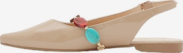 Desa Slingpumps 'Ballerinen' in Beige: voorkant