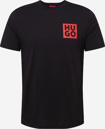 HUGO Red - Camisa 'Detzington' em preto: frente