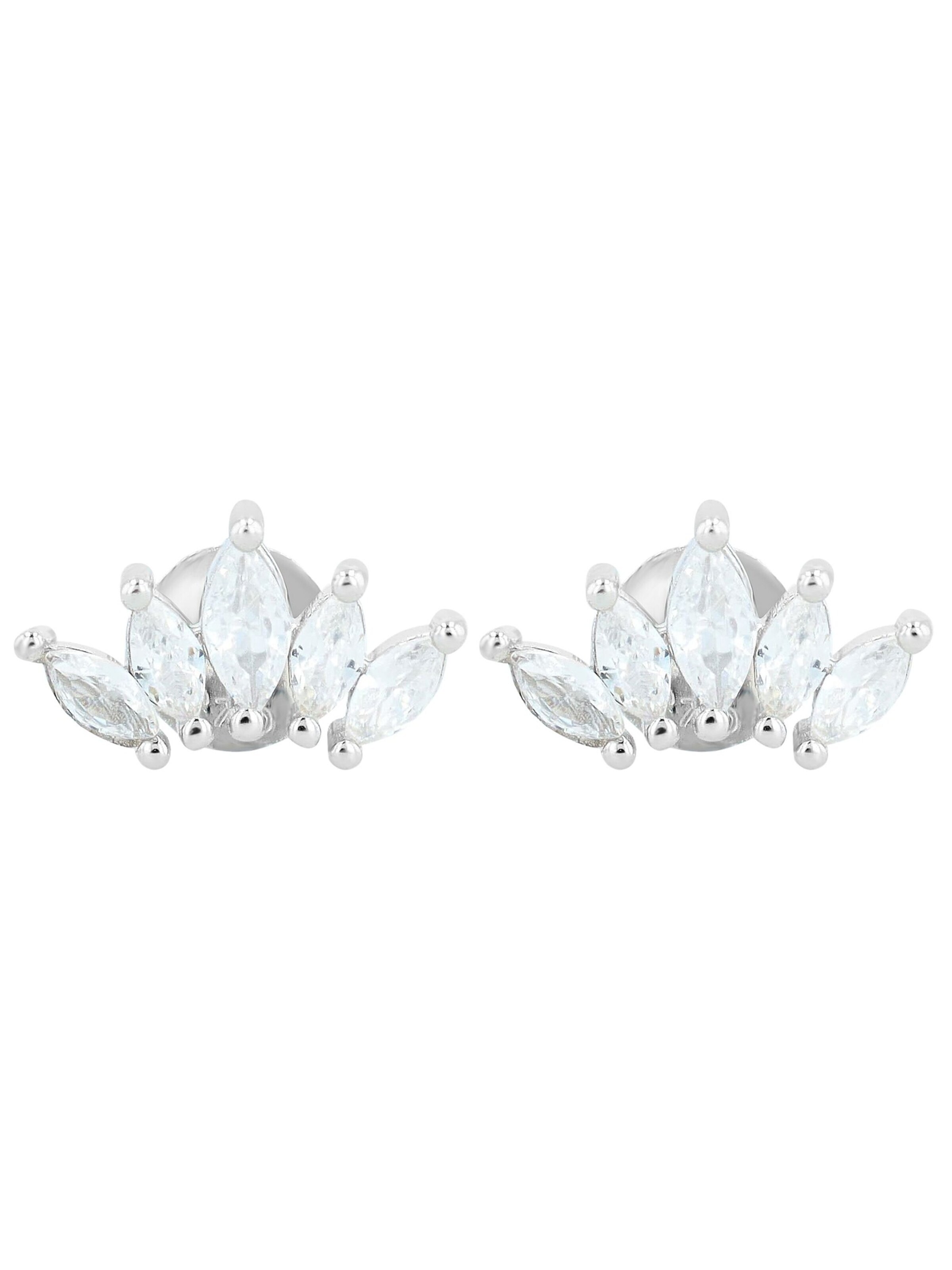 Akzent Earrings '"Crown" aus 925 Sterlingsilber, rhodiniert, langlebig' in Silver: front