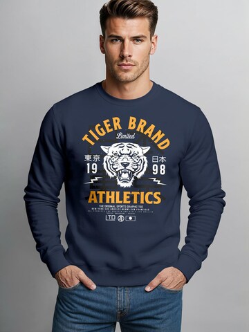 Neverless Sweatshirt 'Tiger'‌‌‌‌‌‌‌‌ in Blau: Vorderseite