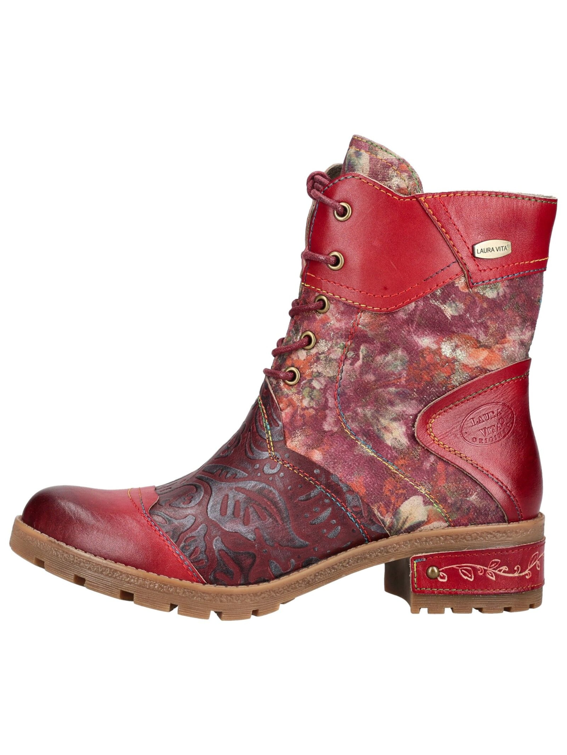 Bottines à lacets Laura Vita en rouge