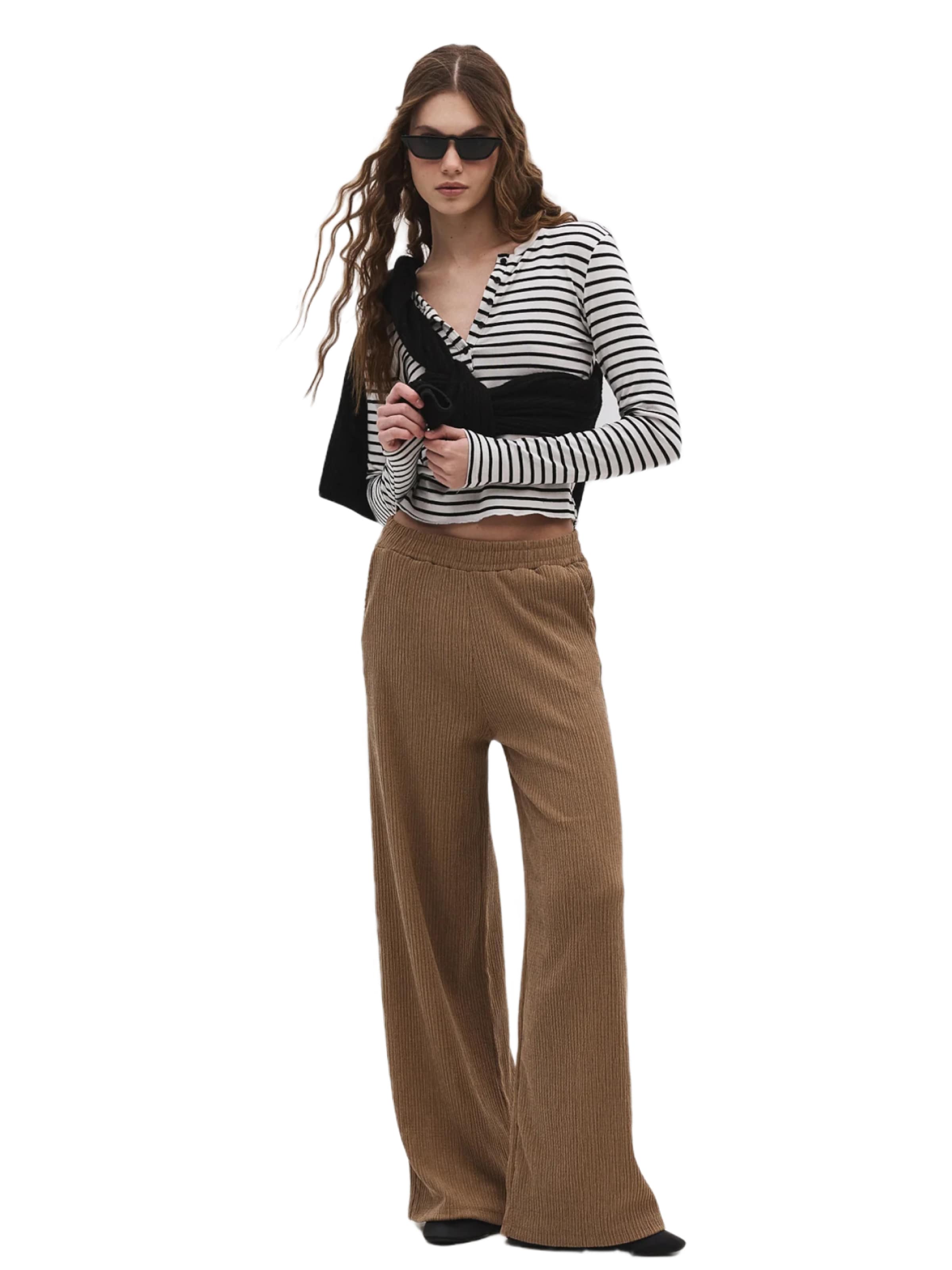 No Matter What Wide leg Broek in Bruin