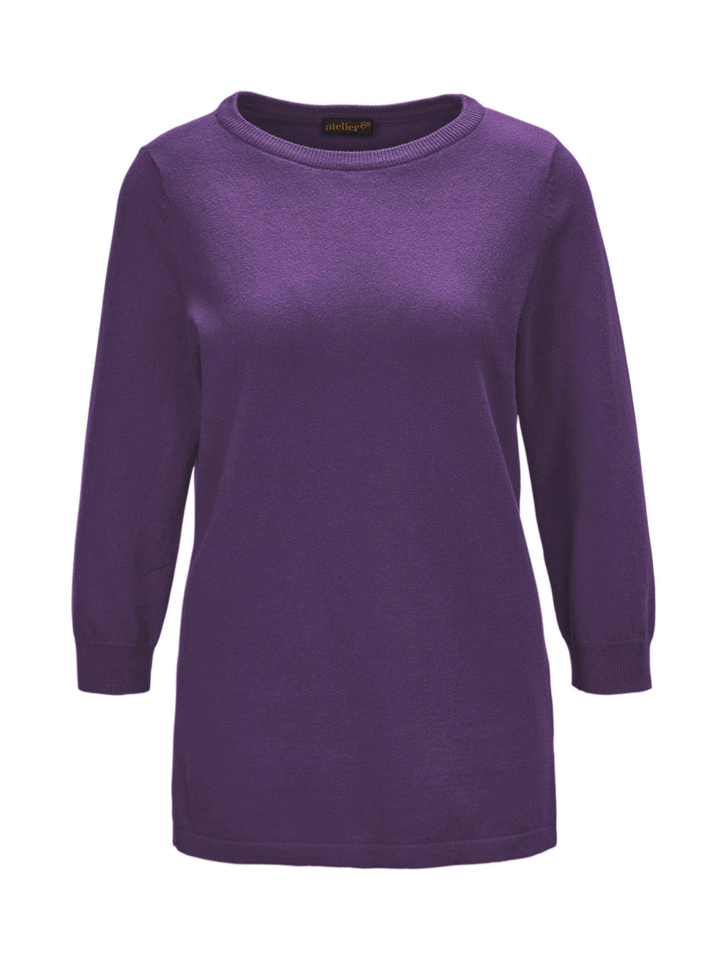 Goldner Pullover in Lila: Vorderseite