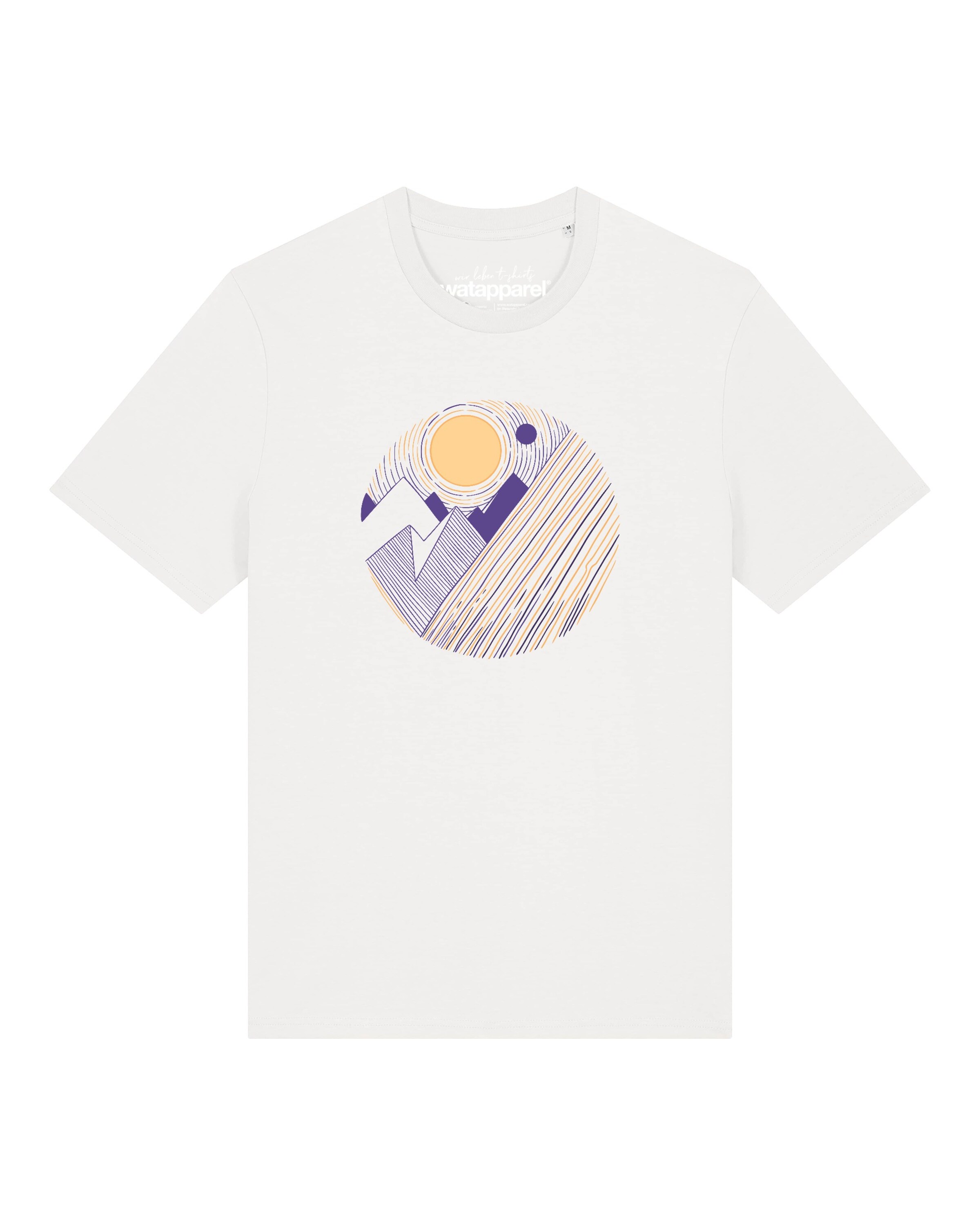 Watapparel Shirt ' Geometric Landscape 3 ' in Wit: voorkant