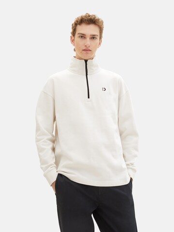 TOM TAILOR DENIM Sweatshirt in White