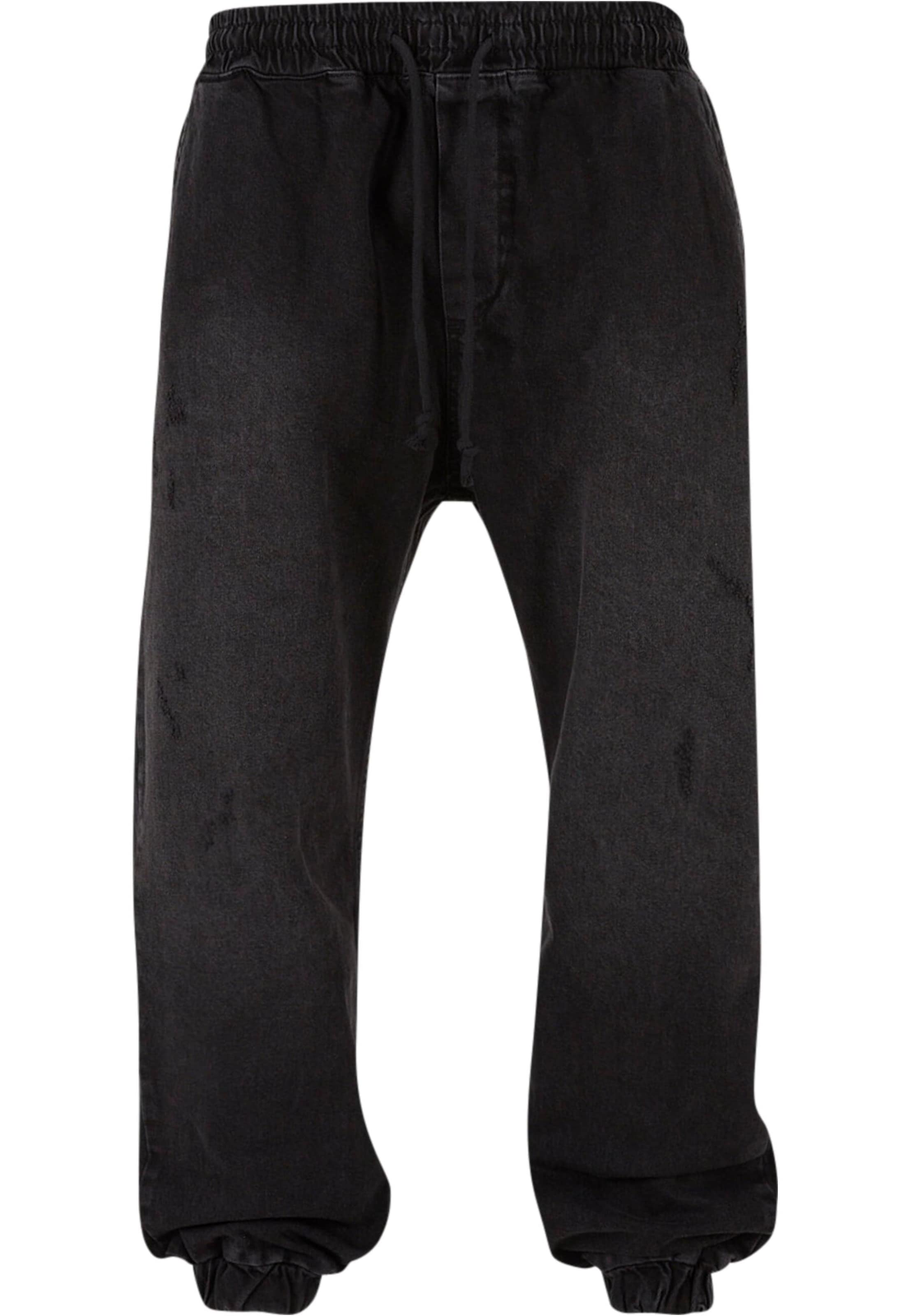 2Y Premium Tapered Jeans in Schwarz: Vorderseite