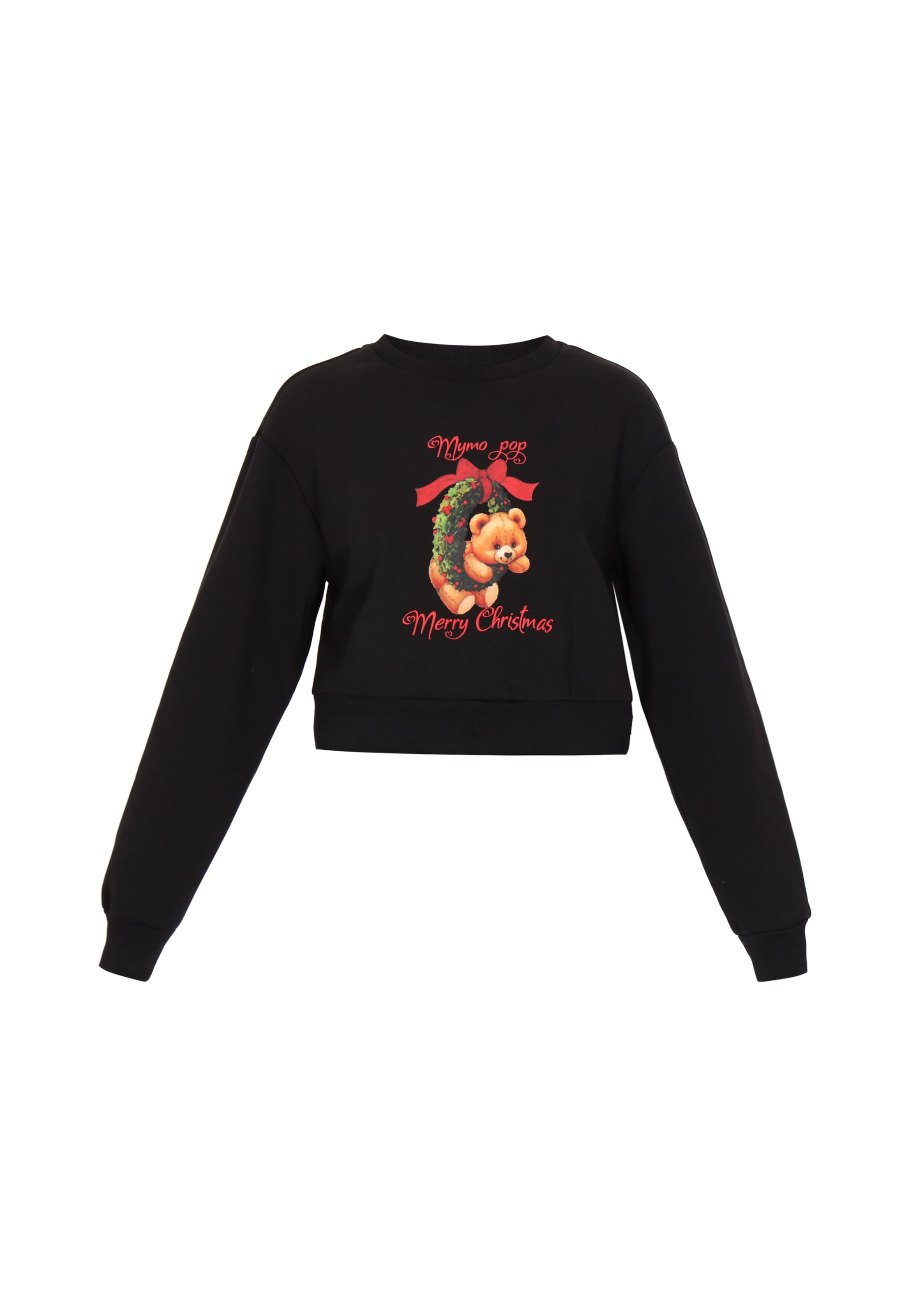 MYMO Sweatshirt 'Pop' in Zwart: voorkant