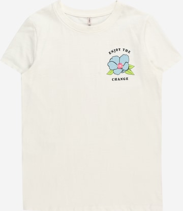 KIDS ONLY T-shirt 'BONE' i vit: framsida
