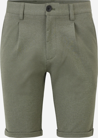 Lindbergh Regular Pleat-Front Pants in Green: front