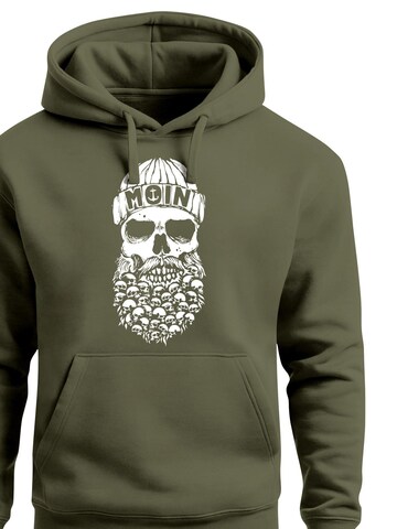 Neverless Sweatshirt 'Moin Skull' in Green