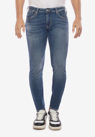 Le Temps Des Cerises Slimfit Jeanshose in Blau: predná strana