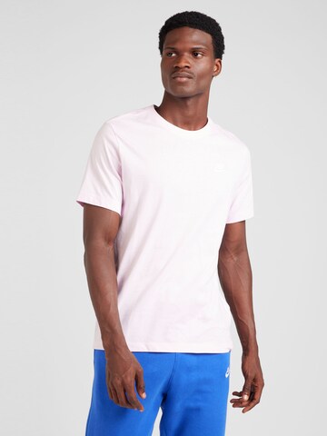 Nike Sportswear Средняя посадка Футболка 'CLUB' в Ярко-розовый: спереди