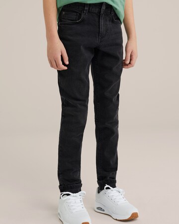 WE Fashion Slim fit Jeans in Grey: front