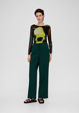 Wide Leg Pantalon s.Oliver BLACK LABEL en vert