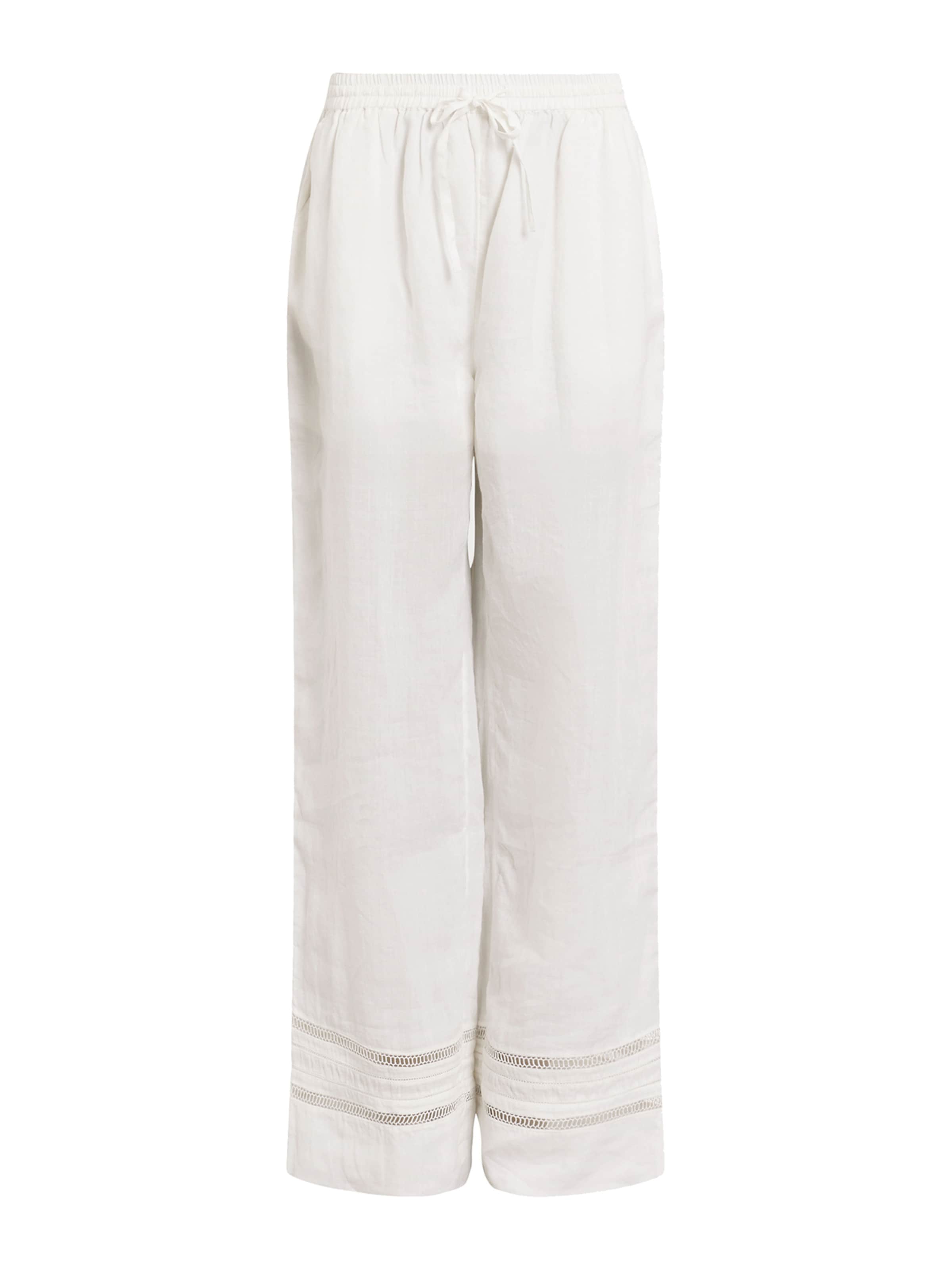 AllSaints - Perna larga Calças 'JADE' em branco: frente