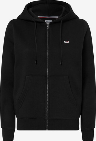 Tommy Jeans Zip-Up Hoodie in Black: front