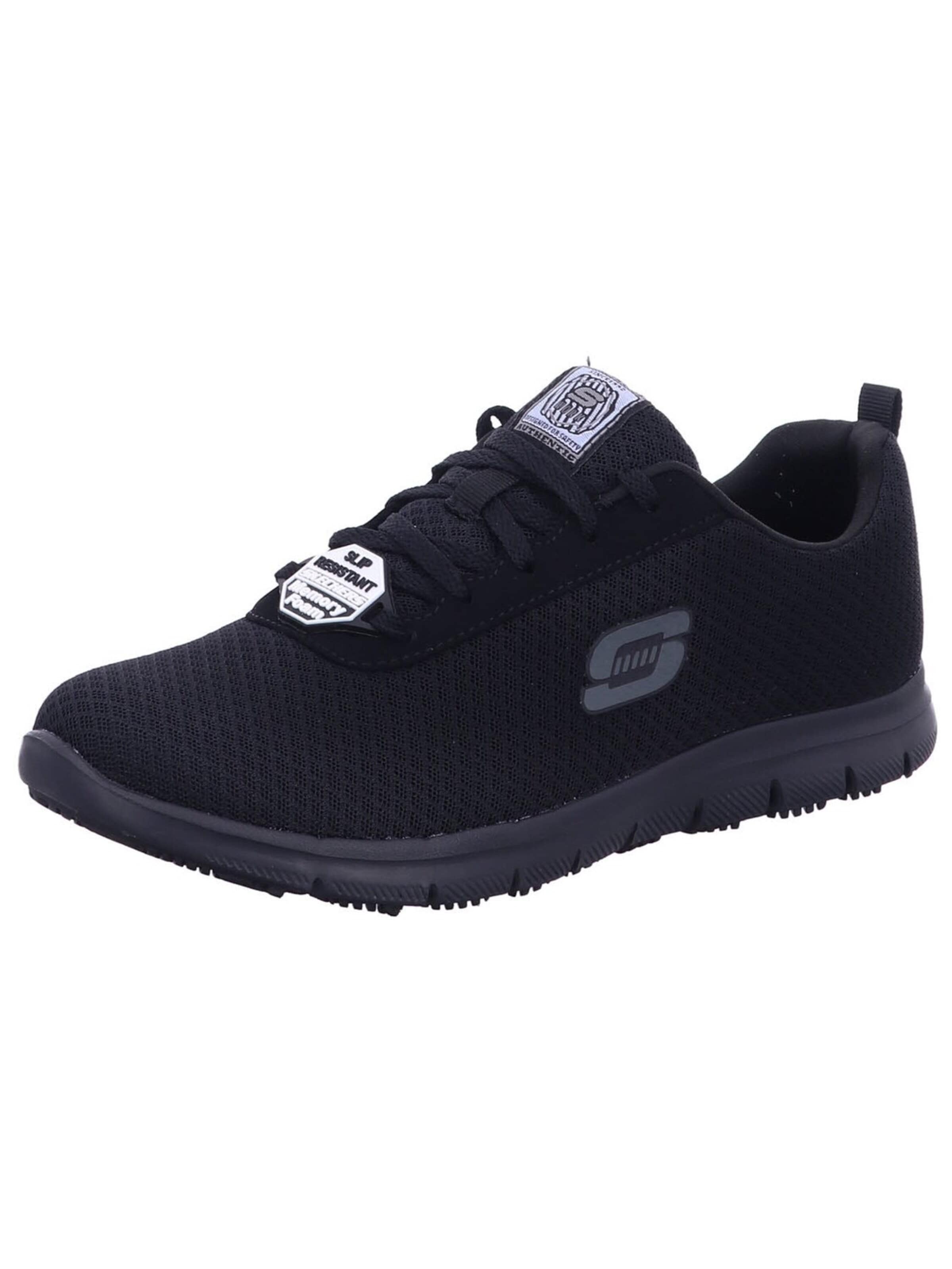 Scarpa stringata 'Sneaker Damen 77210EC BLK Kunststoff (Synthetik) in schwarz' di SKECHERS in nero: frontale