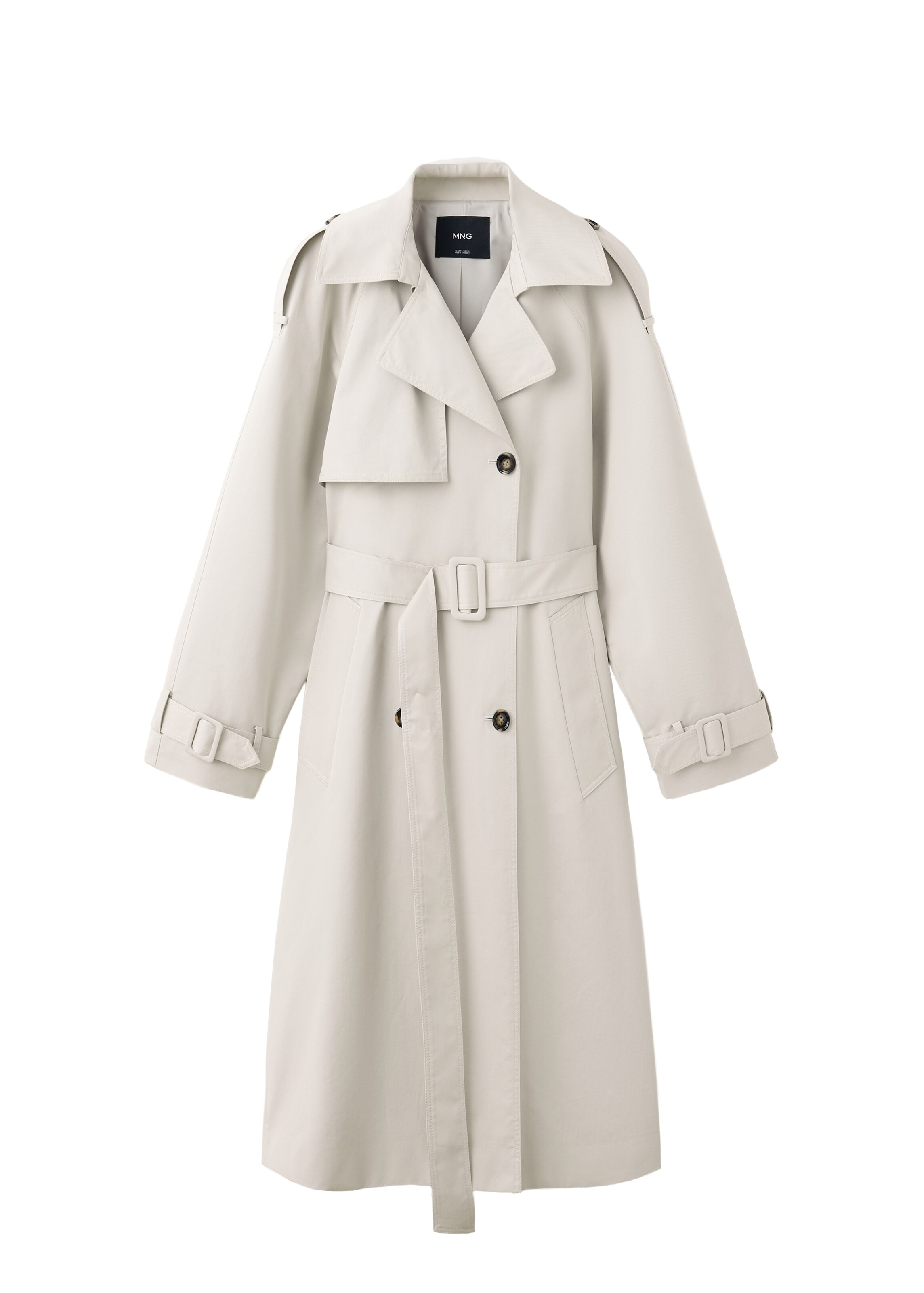 Cappotto di mezza stagione 'ANGELA' di MANGO in grigio: frontale
