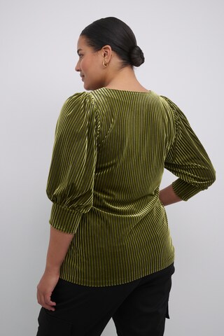 KAFFE CURVE - Blusa 'cacanna' em verde